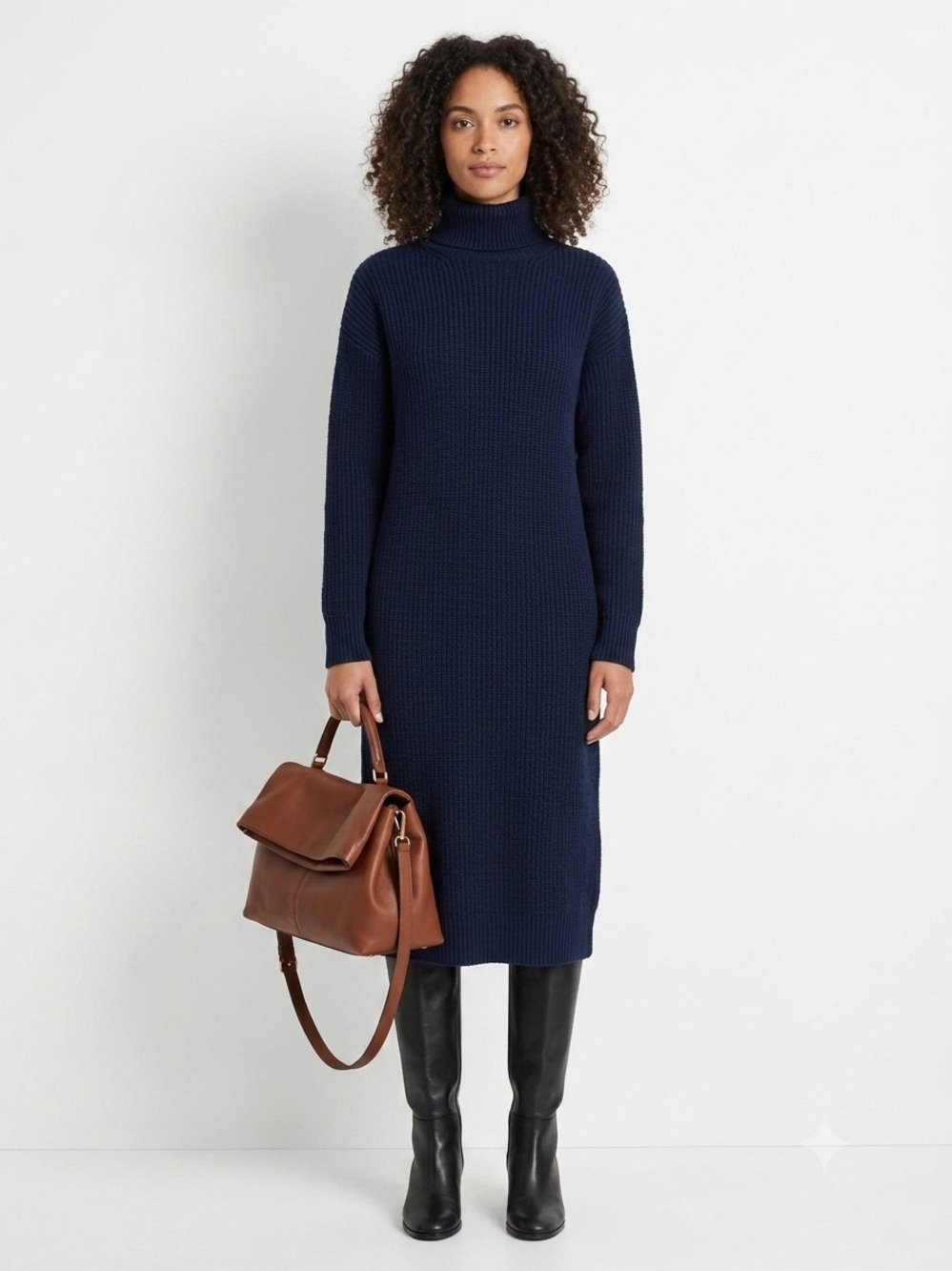 Madewell Sz XS Petite Navy 100% Cashmere Knit Sweater Dress